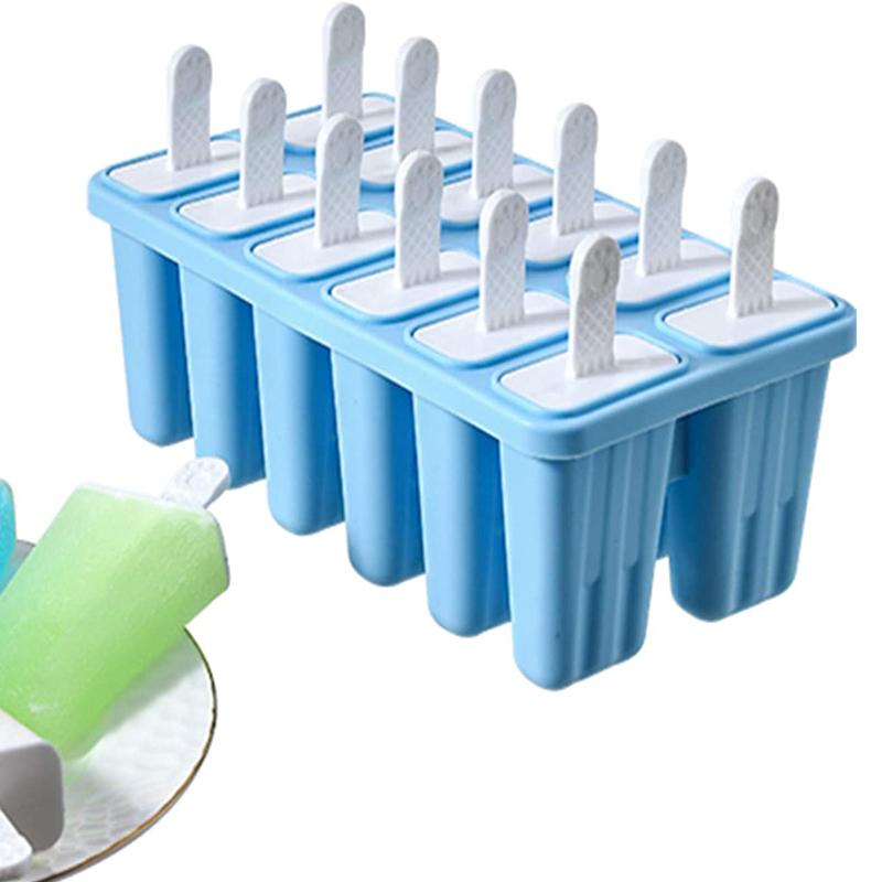 Moldes para paletas (6 piezas, silicona, sin BPA, reutilizables, fáciles de  liberar, 12 cavidades), color azul