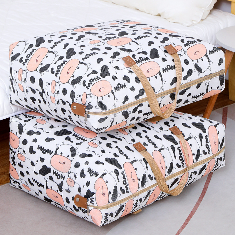 1pc quilt storage bag clothes sorting bag cartoon pattern thickened portable storage bag super large capacity moving packing bag bedroom accessories details 1