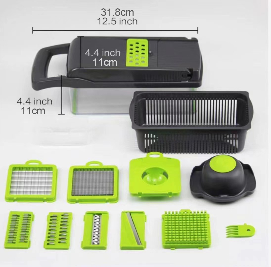 Multifunctional Vegetable Cutter, 14in1, Onion Mincer Chopper