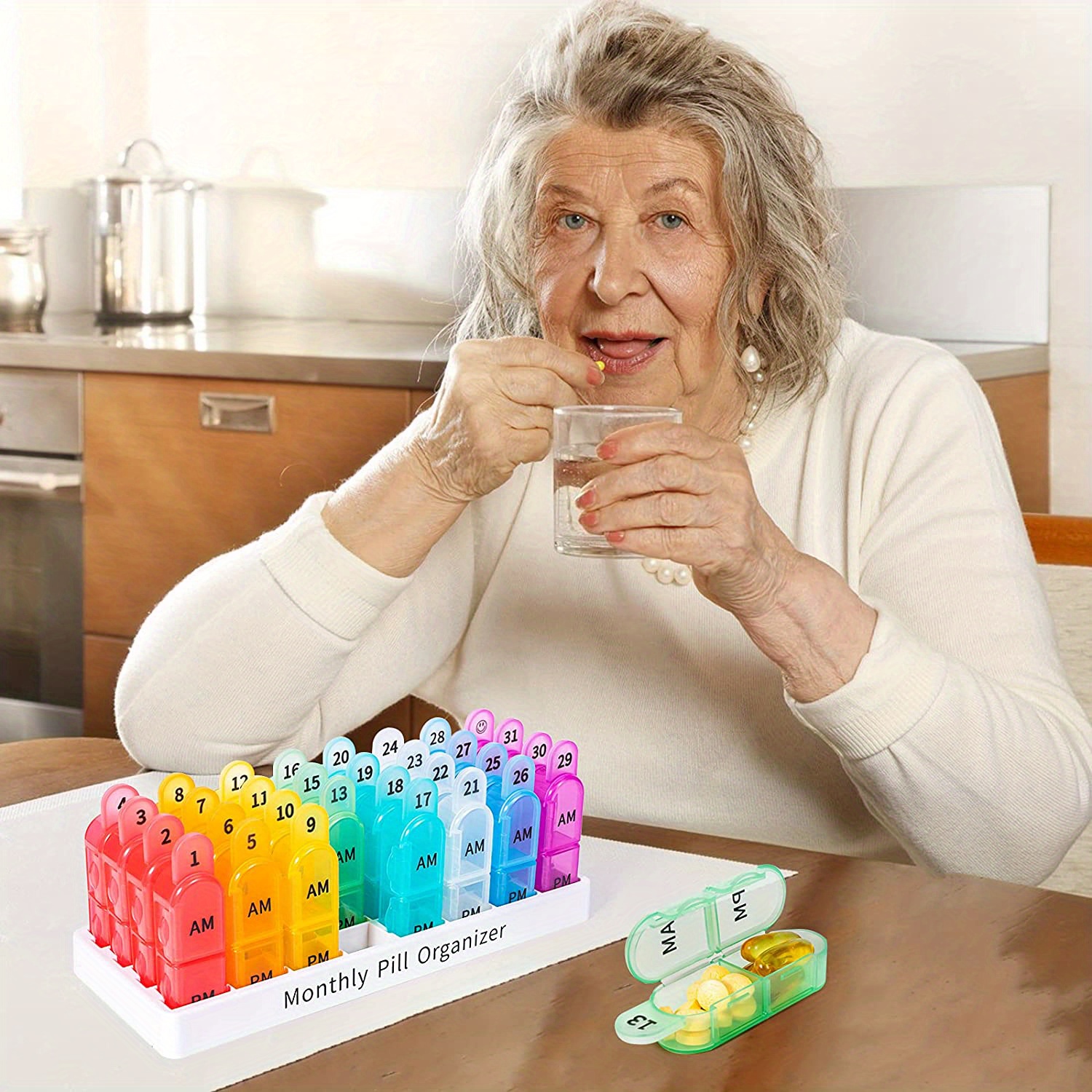 Organize Medication 30 day Pill Box Bpa free Pm Pill Temu