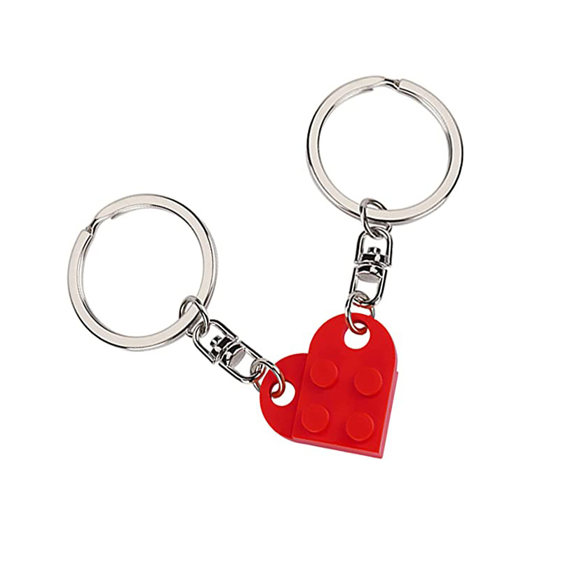 Joli amour coeur brique porte-clés pour couples amitié fille garçon porte- clés