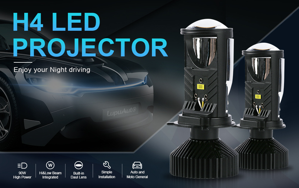 H4 LED RHD/LHD Bi-LED Projector Headlight Lens Automobles Bulb LED H4  Headlamp Conversion Kit Hi/Lo Beam Headlight 12V 24V 6500K