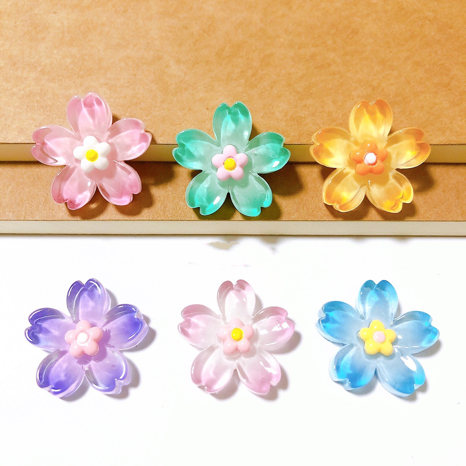 200 Acryl Blumenperlen Mix - Kirschblüten Perlen Für Schmuck DIY