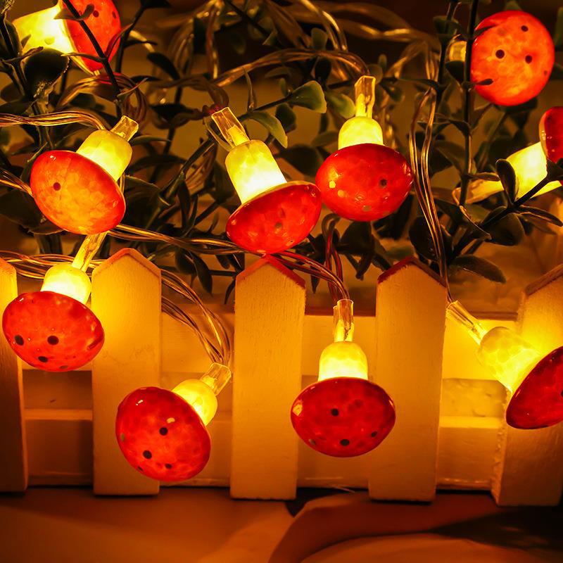 1 set 10 lights led mushroom model lights new christmas lights star lights decorative light strings details 1