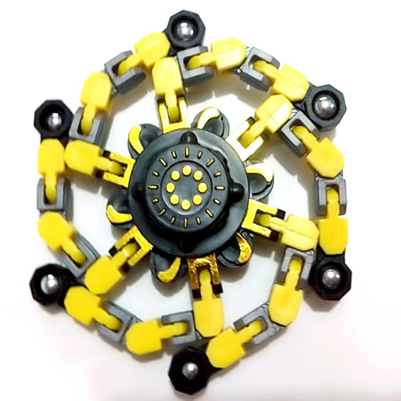 24PCS Fingertip Gyro Fingertip Mechanical Top DIY Deformation Robot Metal  Transformable Gyro Spinners Finger Chain Robot Toy Fidget Spinners ADHD