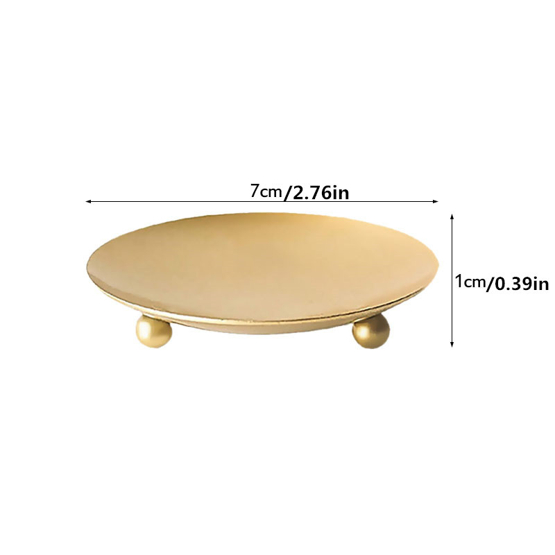 TEMU 1pc Iron Candle Holder, Vintage Pillar Metal Plate For Wedding Party Festival Candlestick Holder, Art Gift, Home Wedding Party Table Decoration