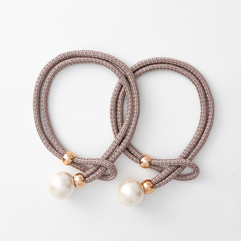 Curtain Tiebacks With Fake Pearls, Curtain Adjustable Rope Tieback