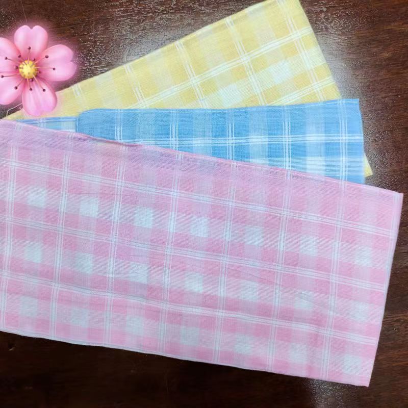 Plaid Print Cotton Handkerchief Women's Sweat Wiping Handkerchief