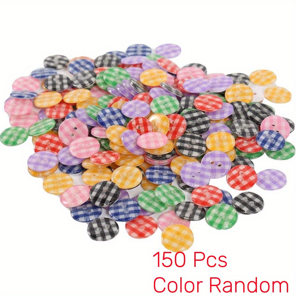 150pcs 1/2 Inch Round Plastic Buttons 2 Holes Colorful Diy Craft Sewing Buttons For Clothing Work
