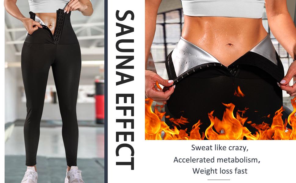 Shapewear Ladies Sauna Leggings Compression High Waist Abs Workout Set Hot  Sweat Pants Black B4