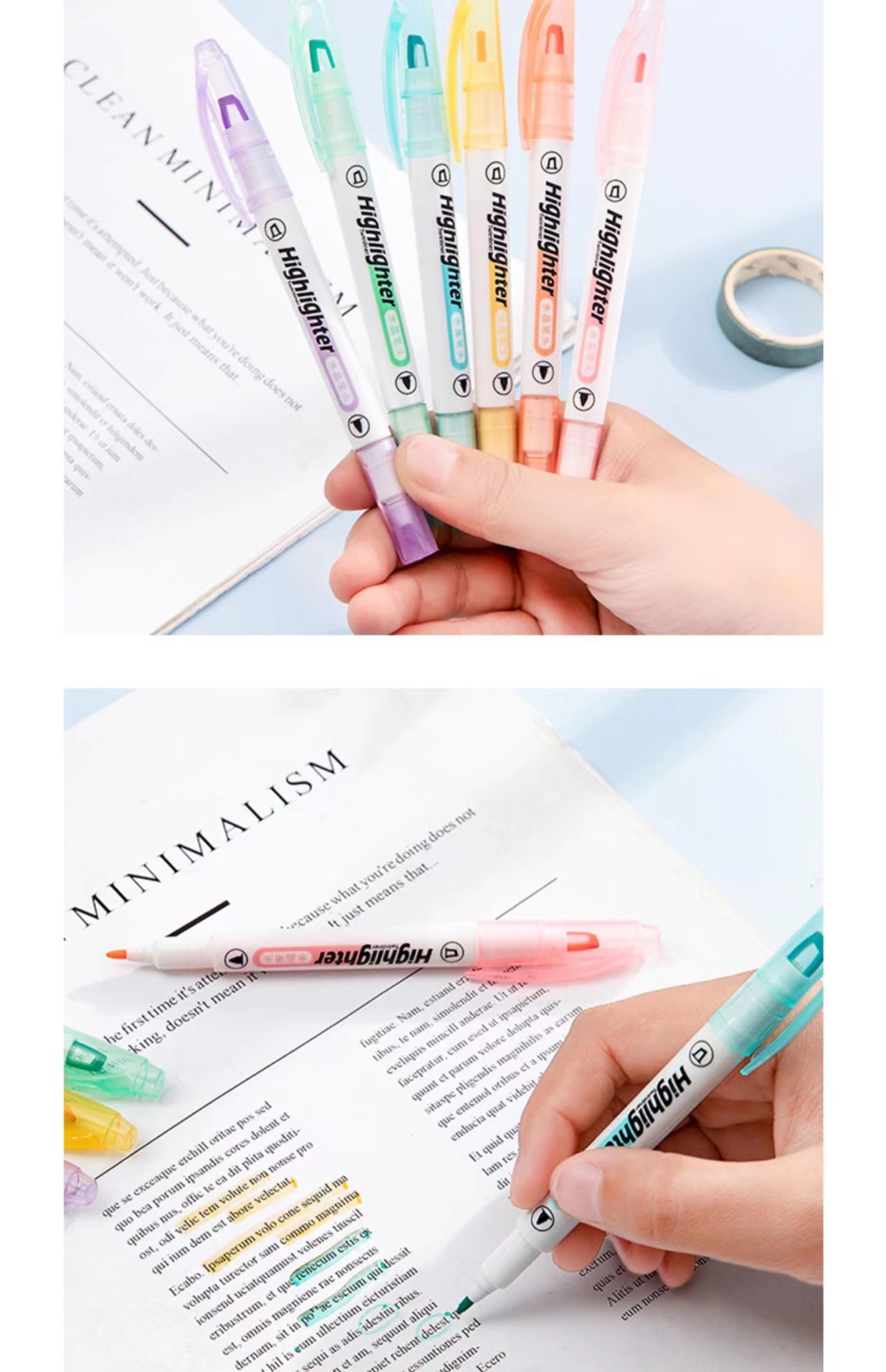 Haile Double Tip Highlighter Pens Macaron Color - Temu