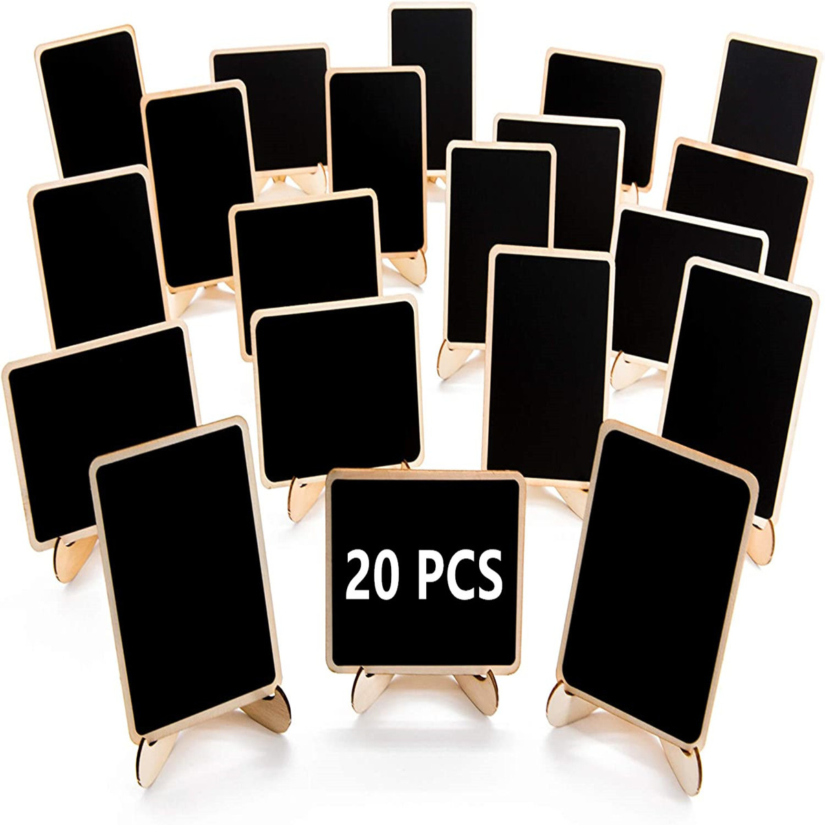20 Pack Mini Chalkboards Signs with Liquid Chalk Marker, Small Wooden  Chalkboard Labels with Support Easels, Place Cards Food Signs Blackboards  for