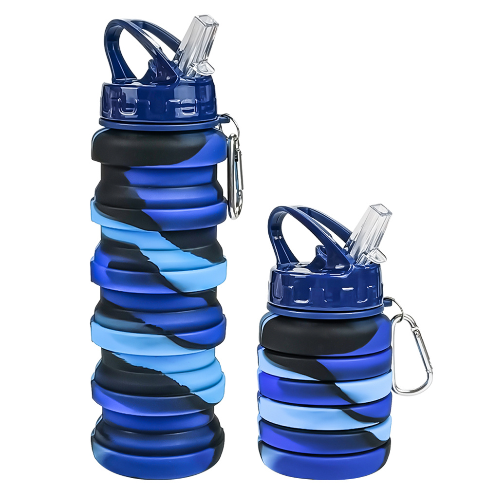 Collapsible Silicone Water Bottle 17oz BPA Free FDA Approved