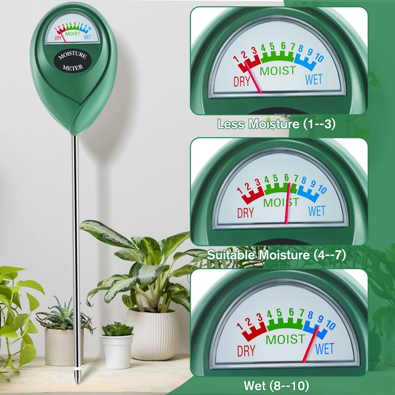 Soil Moisture Meter for House Plants, Plant Water Meter,Plant Moisture  Meter for House Plants and Outdoor Plants, No Batteries Required (Green)