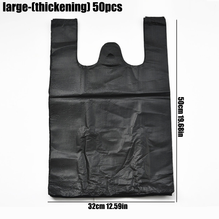 Value Pack Thickened Black Plastic Vest Bag Portable - Temu