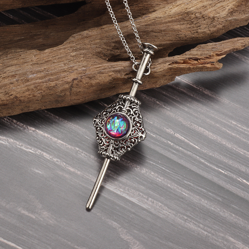 Beautifully Engraved Magic World Necklace, Wand Magic Stone Pendant Men's  Necklace Fashion Jewelry Gift - Temu Germany