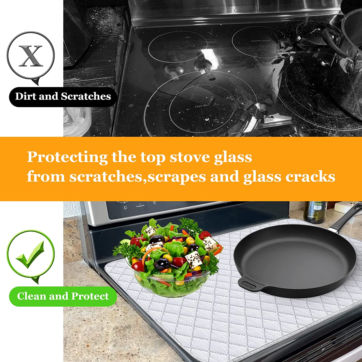 Lost Lake Kitchen - Electric Stove Top Cover (28.5 x 20.5), Heat Resistant  Stove Cover, Glass Stove Top Cover, Multi Use Stove Top Cover, Glass Stove  Top Protector, Stove Top Covers for Electric Stove