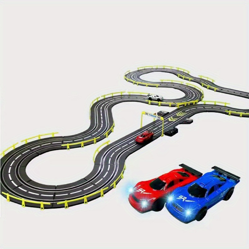 Piste changeante avec éclairage LED voiture de course flexible rail voiture  électrique ensemble jouet pour enfants