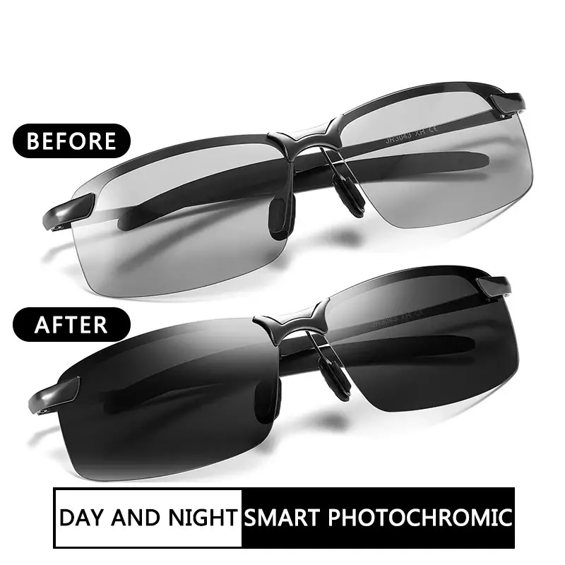 Polarized Color Changing Sunglasses Day And Night Dual Use Metal