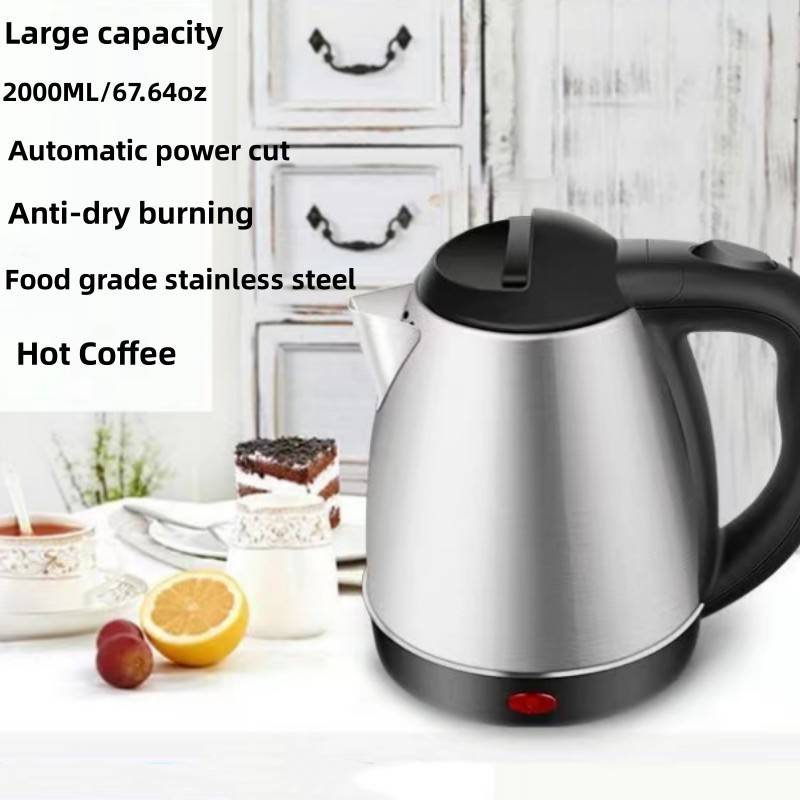 large capacity electric kettle 304 stainless steel kettle household insulation automatic disconnection charging kettle electric kettle hotel and guest house 2000ml charging kettle electric opening kettle quick kettle details 1