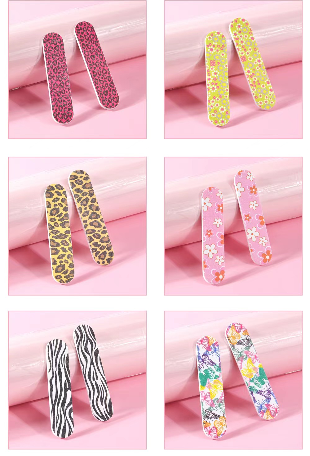 10Pcs Nail Files Double Sided Boards Mini Fingernail Files Colorful Manicure Pedicure Tool