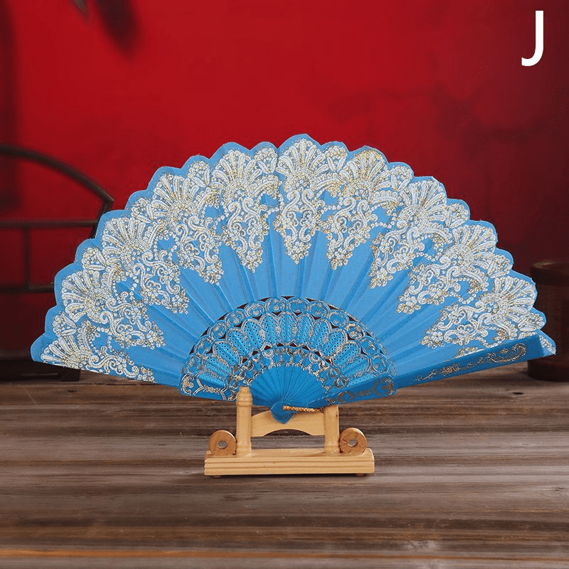Comprar Abanico plegable de plástico clásico, abanico de mano Retro de  estilo chino, actuaciones de danza Floral, abanico personalizado, regalo de  boda para invitados