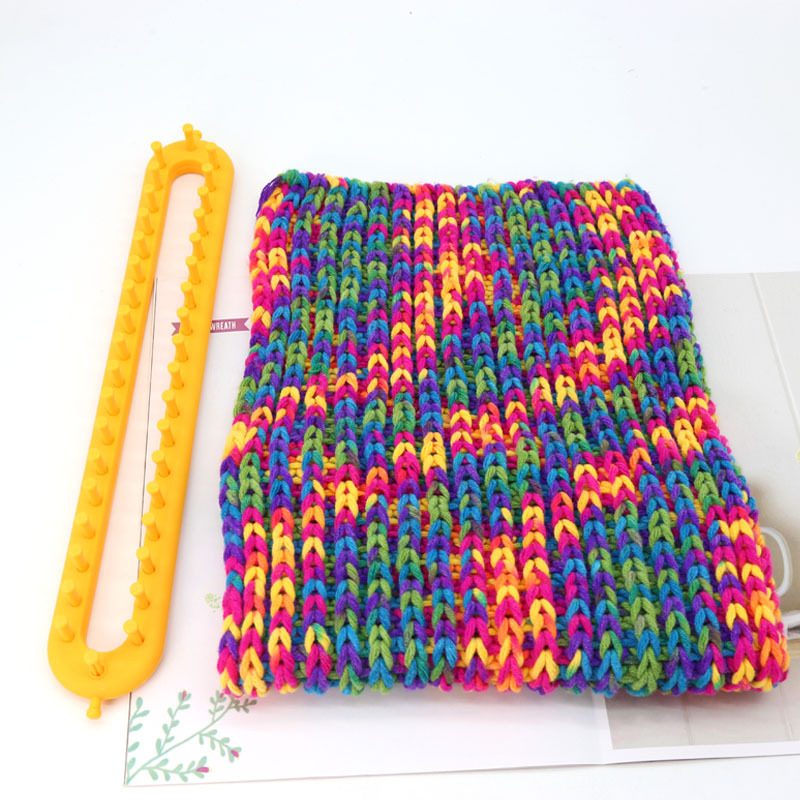 Aeelike Knitting Loom Set, Loom Knitting Kit with Hook and Yarn Needle, Kid  Scarf Knitting Loom Board, Simple DIY Loom Knitting Kit for Beginner