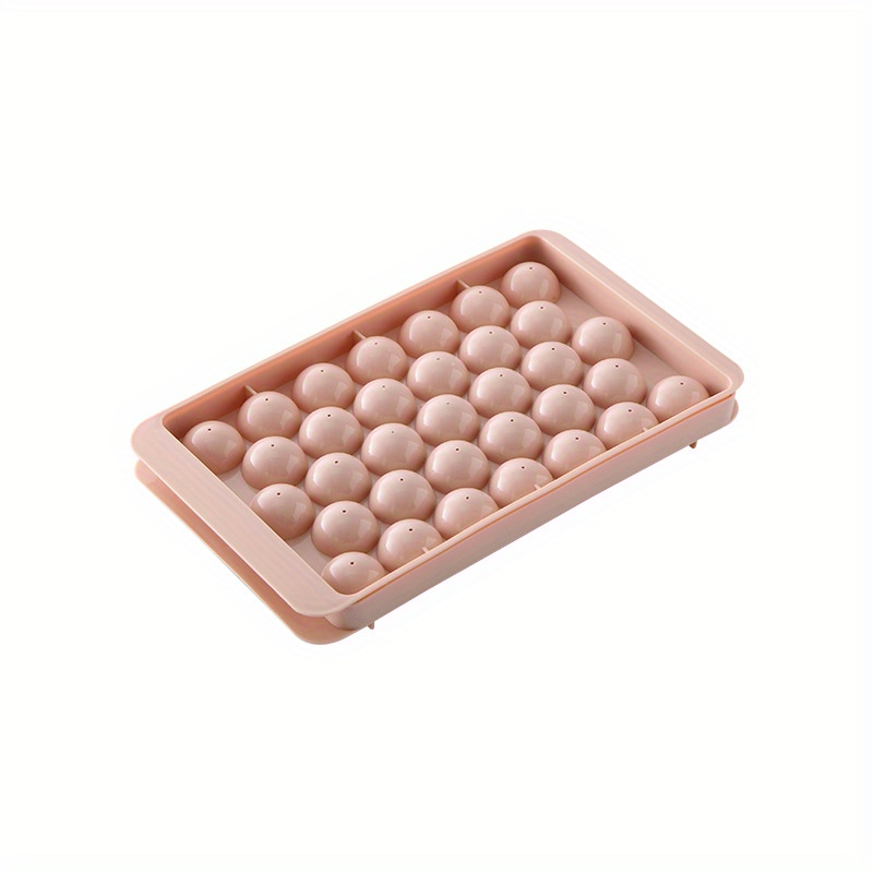 Creative 6 Ball Round Ice Tray Ice Cube Silicone With Cover Ice Ice Maker  Homemade Ice Cube Box Refrigerator Ice Box Cookie Dough Freezer Trays (D