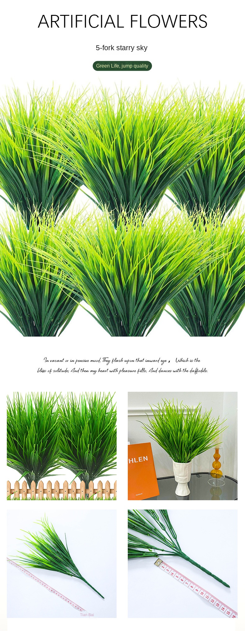 Artificial Grass Outdoor Garden Decoration Green Plant - Temu