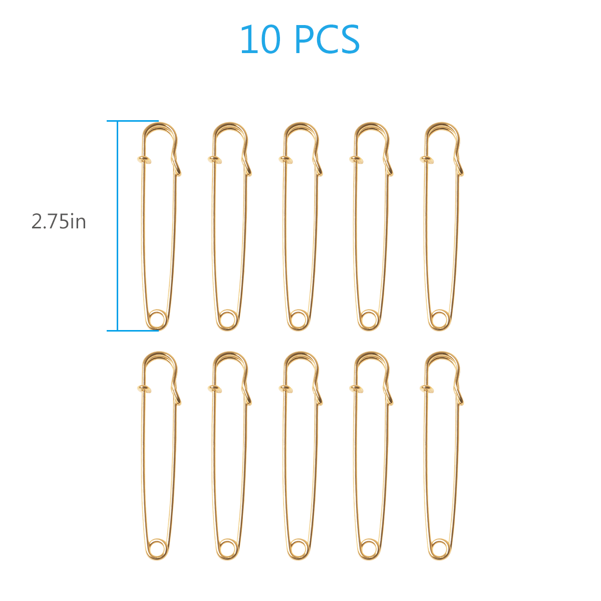 10 PCS 4 Inch Large Metal Safety Pin--Big and Strong Enough to Hold  Heavy-Weight Fabrics and Materials Canvas, Leather, Upholstery 