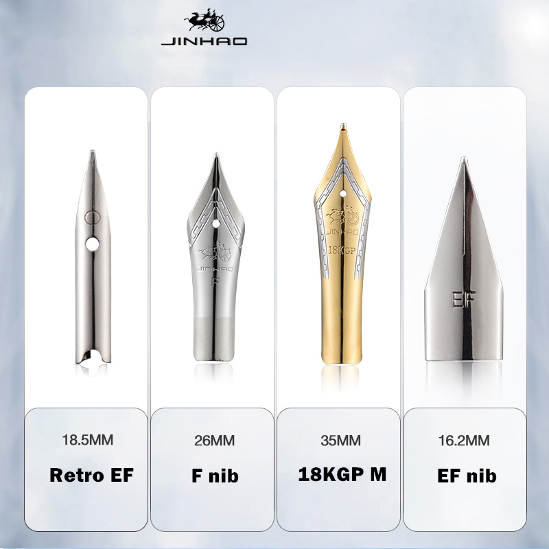 New JinHao X159 Fountain Pen Acrylic sliver Metal Clip EF 0.38mm F nibs  office school