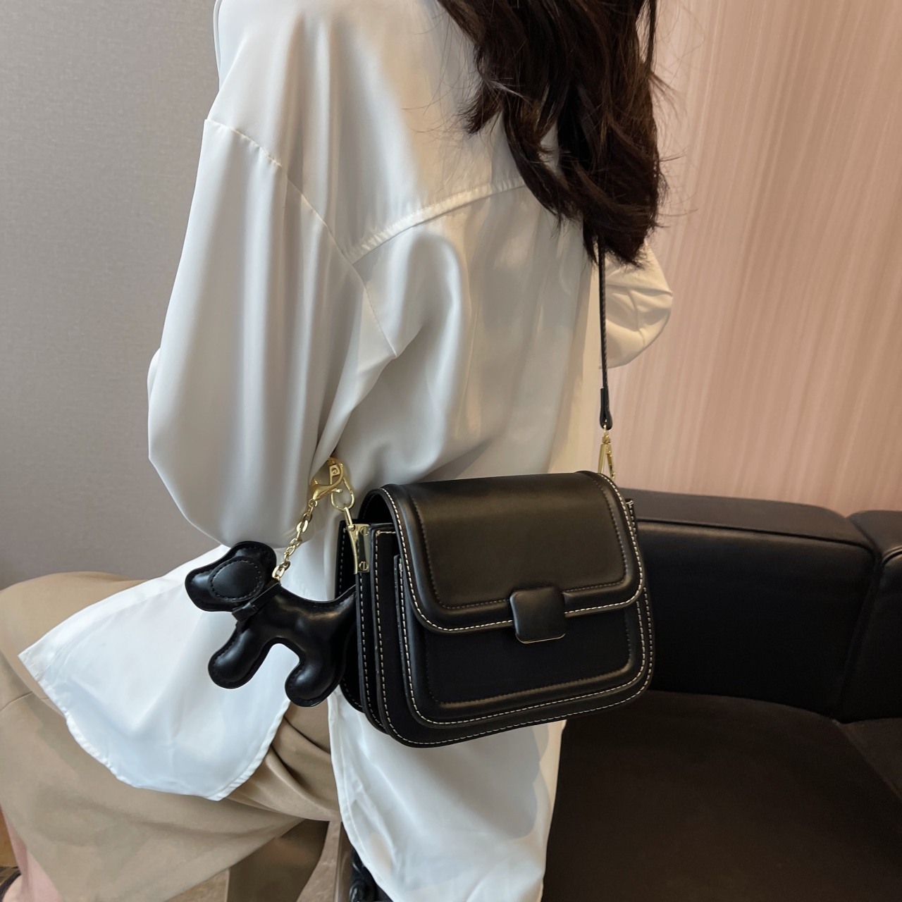 Simple Square Crossbody Bag, Fashion Buckle Decor Flap Purse, Women's Multi  Layer Shoulder Bag - Temu