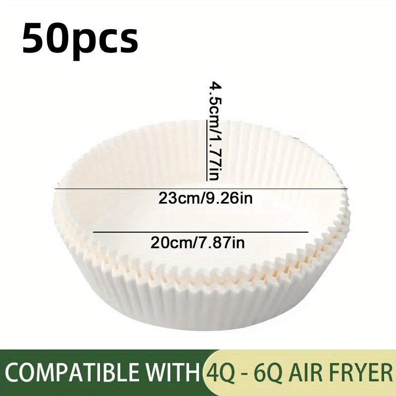 50pcs Air Fryer Disposable Paper Liners 8 Inches, Non-stick Air