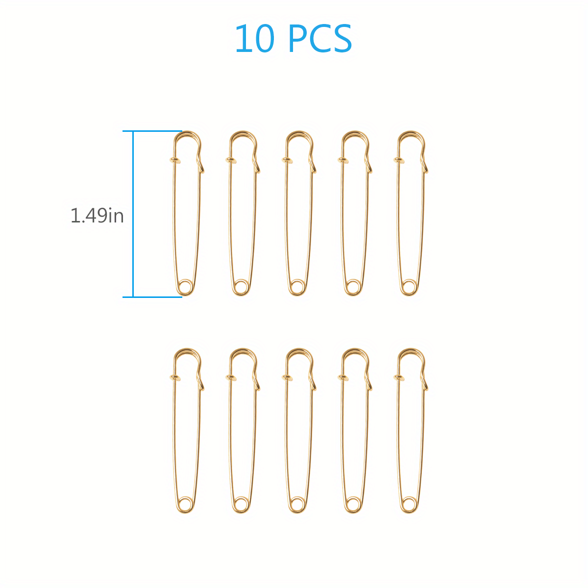 10pcs Extra Large Gold Strong Heavy Duty Safety Pins Craft Jewelry Hardware  