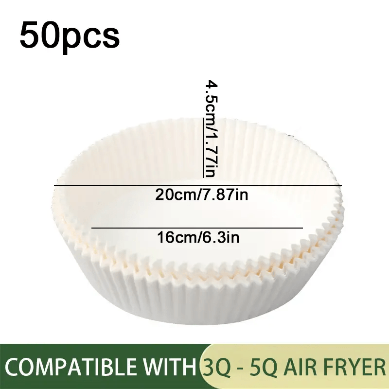 Air Fryer Disposable Paper Liner, 100Pcs Air Fryer Airfryer Parchment Paper  Liners Round, Non-stick Grease Proof Bakery Baking Paper for Air Fryer  Basket Roasting, Oil-proof, (6.3 Inch)