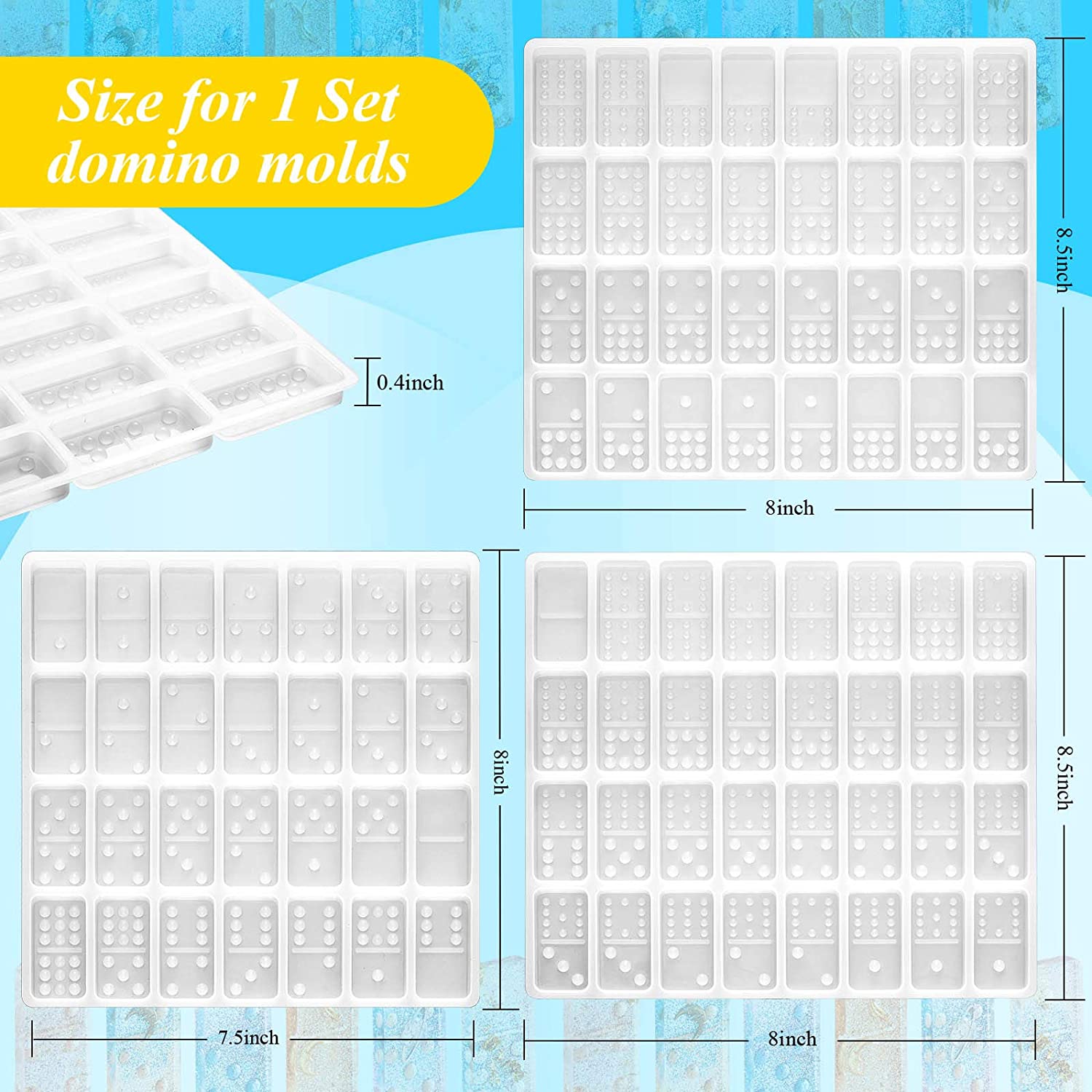 Dominoes Storage Box Resin Molds, DIY Resin Molds Domino, Dot Dominoes  Silicone Molds, Domino Epoxy Resin Molds, Domino Game