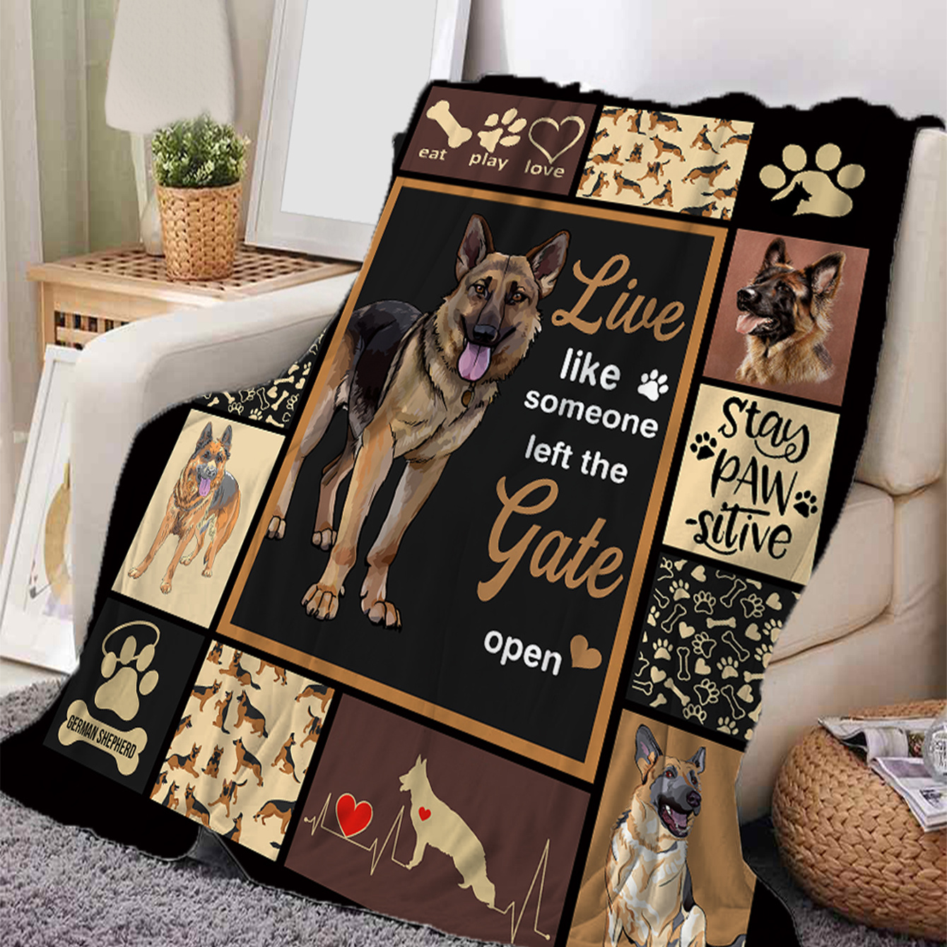 German shepherd best sale throw blanket