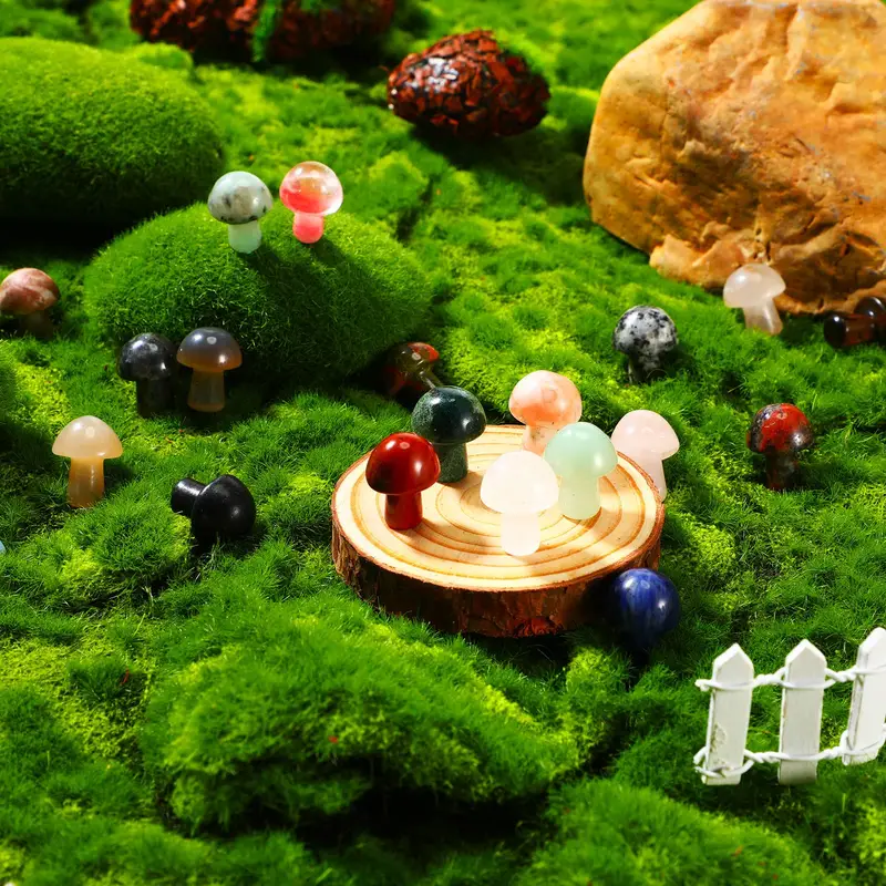 Random Crystal Mushroom Sculpture Ornaments Handmade Mini - Temu