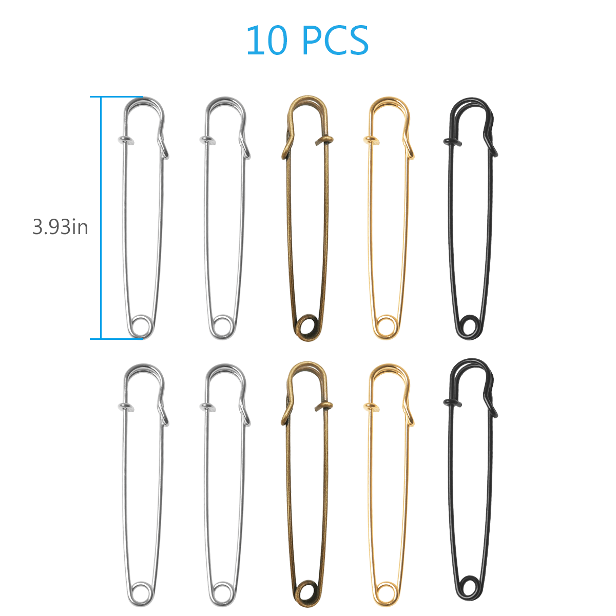 Urmspst Safety Pins (Upgraded), 4 Large Safety Pins Pack of 15 for Clothes  Leather Canvas Blankets Crafts Skirts Kilts, Extra Large Safety Pin Heavy