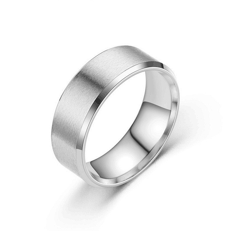 Men's Titanium Steel Matte Ring, Stylish Design