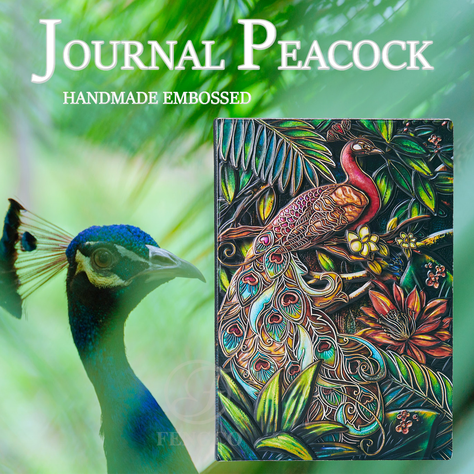 3d Embossed Peacock Journal Writing Notebook With Pen Set - Temu