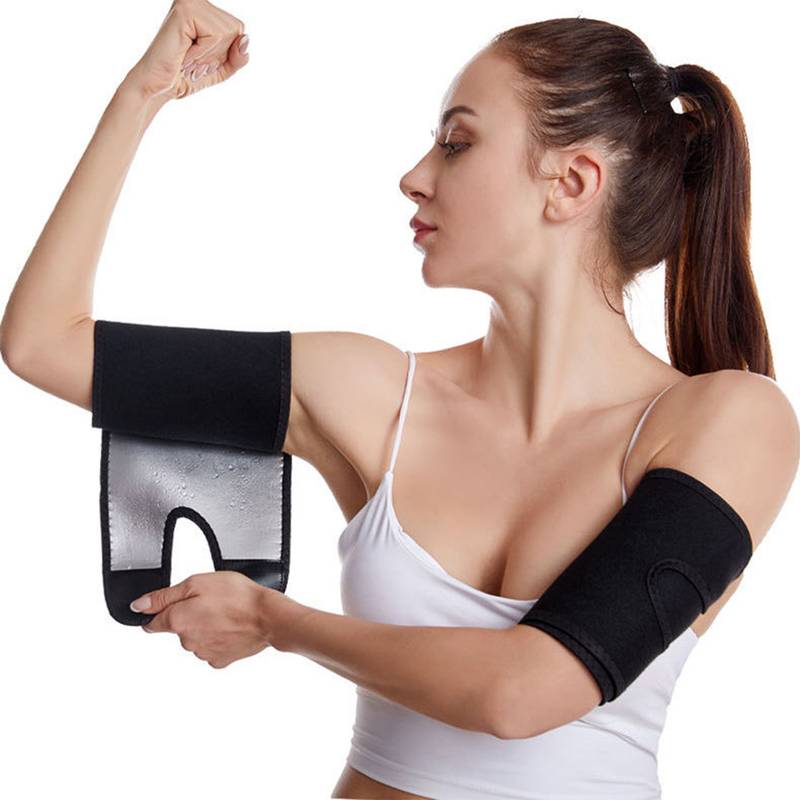 Sauna Sweat Arm Bands For Women – Pair Of Adjustable Arm Shaper Wraps (Black/Yellow/Pink)