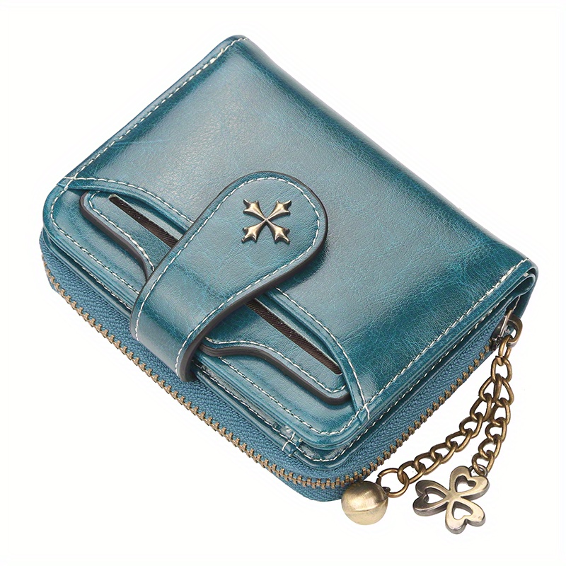 Women's Mini Wallet, Faux Leather Snap Button Coin Purse, Solid Coin  Pockets, For Everyday - Temu
