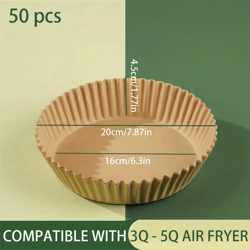 Disposable Paper Liner for Air Fryer - Brown (50 Piece)