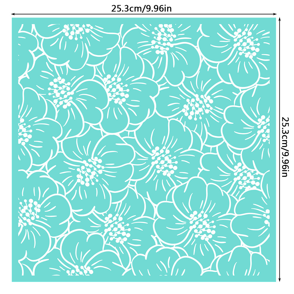 2pcs Plants Pattern Silk Screen Printing Stencils Floral Self