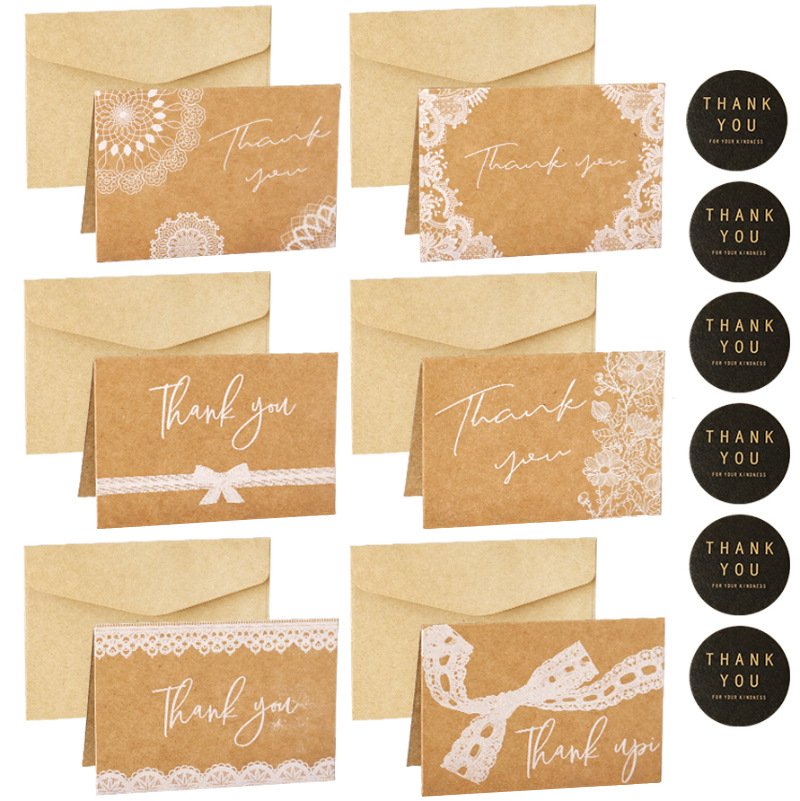 Thank You Cards With Kraft Envelopes And Matching Stickers - Temu