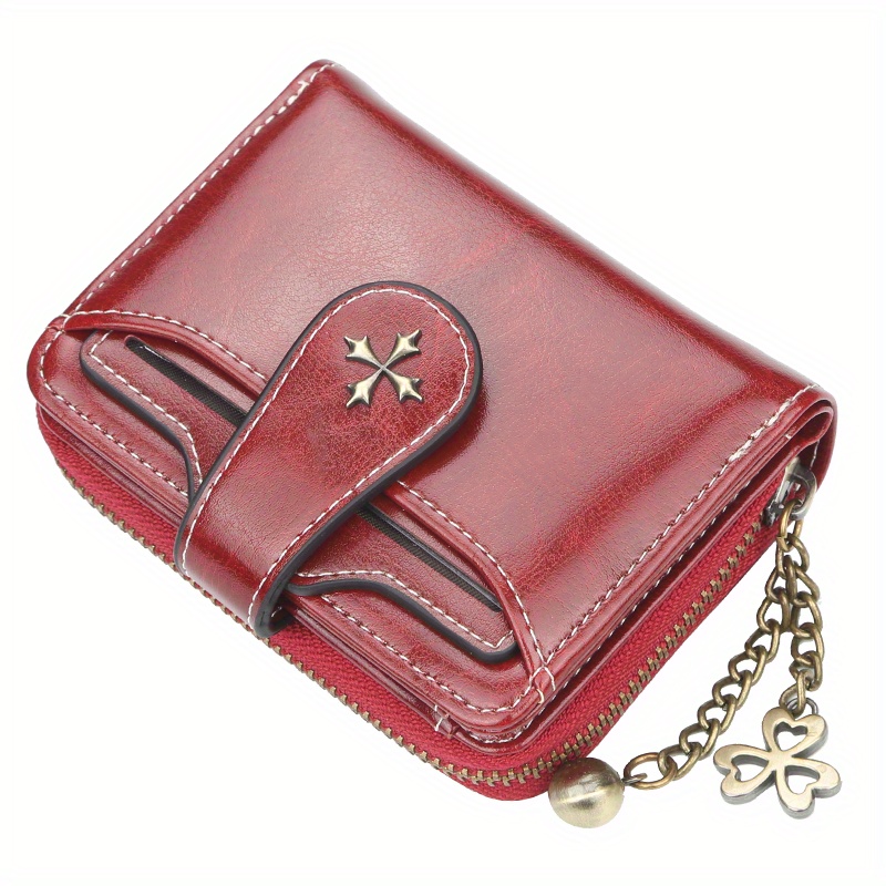 Burgundy leather wallet - MINI WALLET