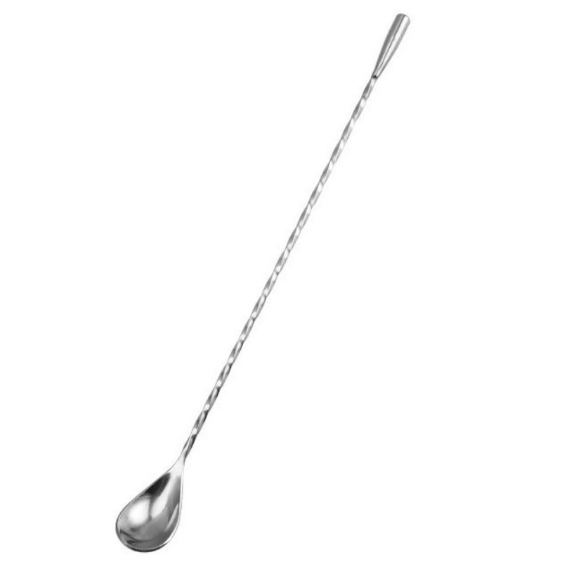 Yesbay Stirring Stick Non-Slip Stir Wine Stainless Steel Comfortable Grip Beverage Stirrer Bartender Tool, Silver