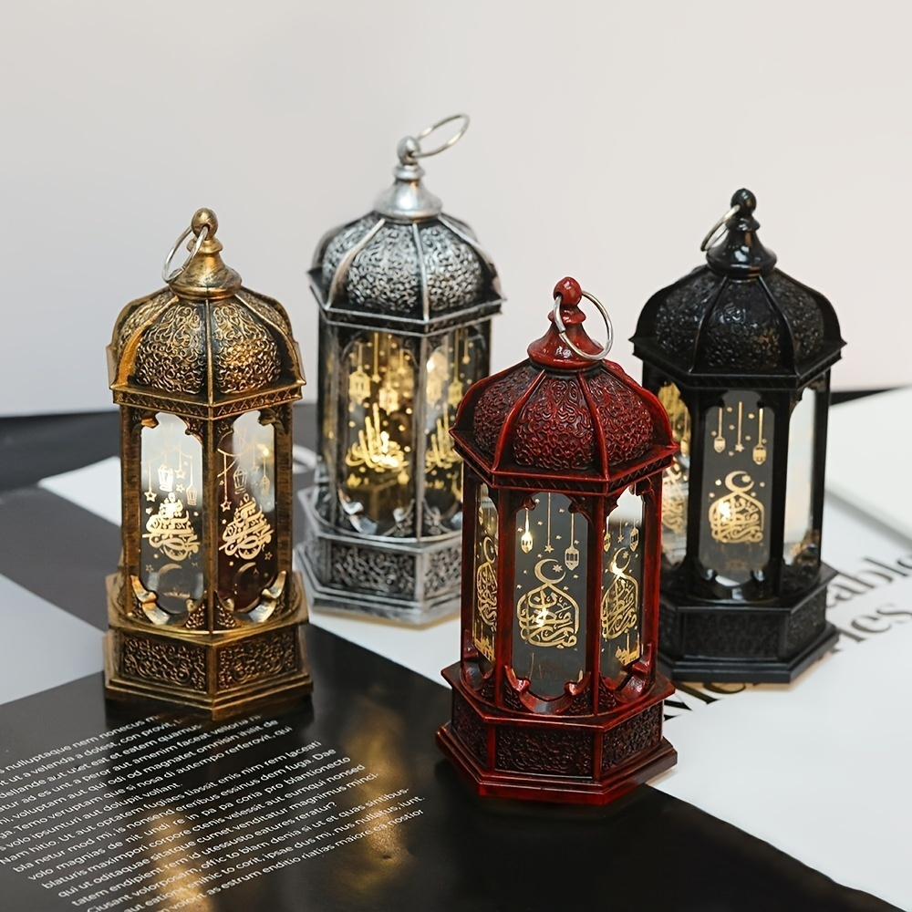 1Pc Ramadan Lantern Decorative Candle Holders,Battery-Powered LED