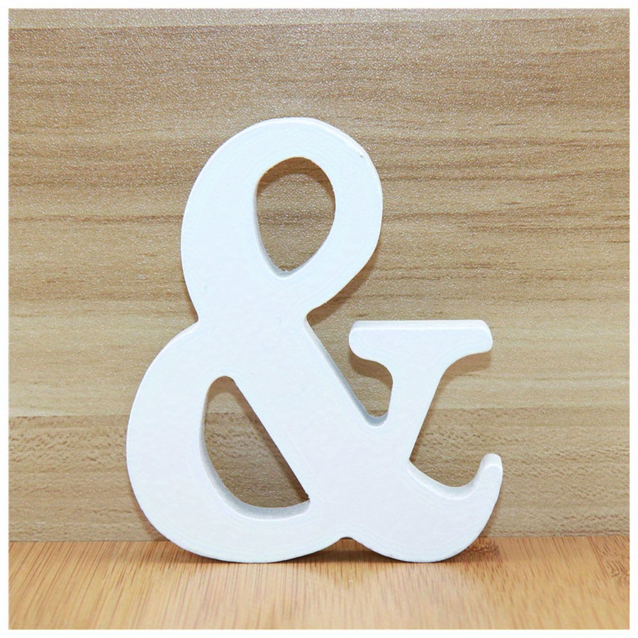 White Wood Letters 4 Inch, Wood Letters for DIY, Party Projects (V